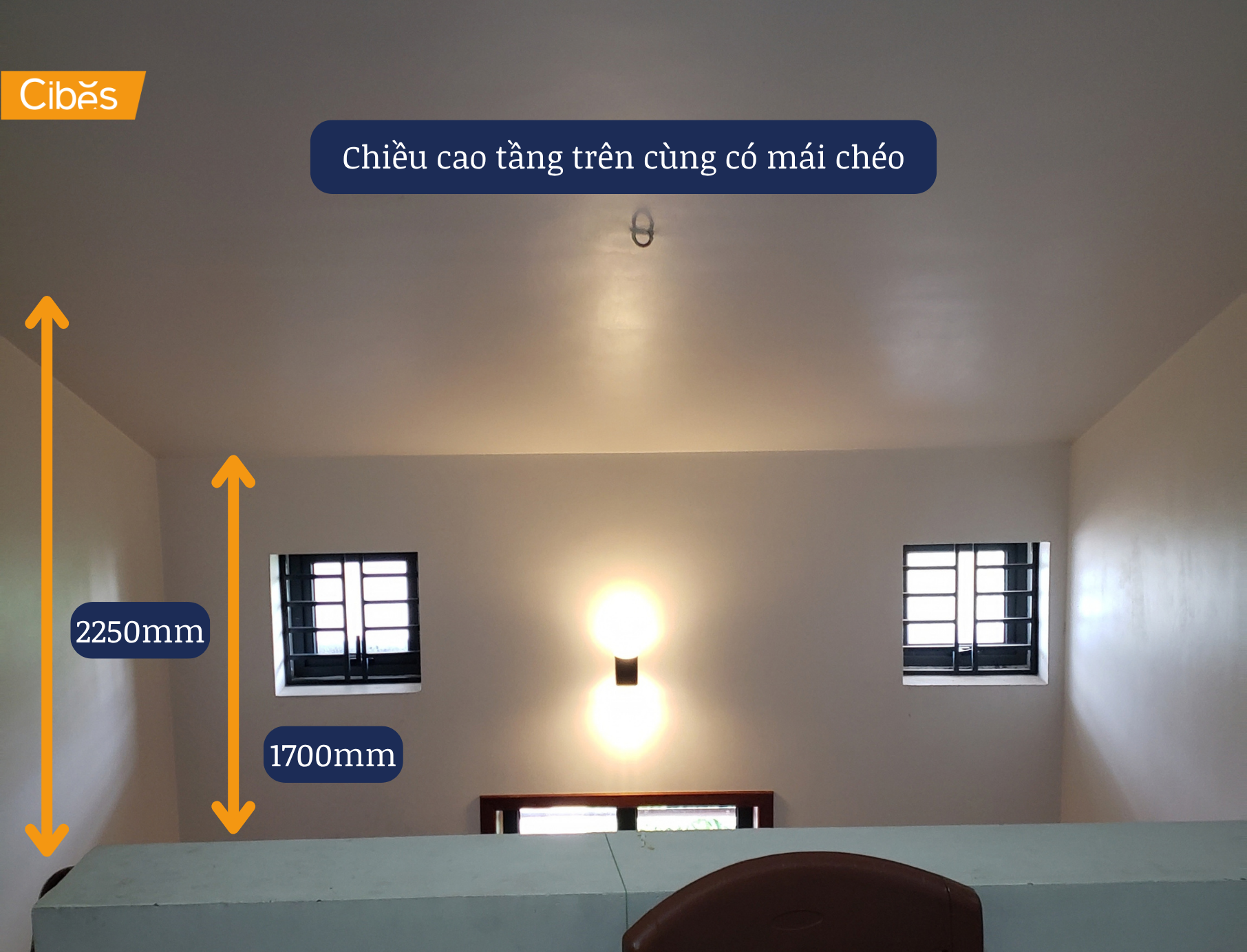 Hiện trạng ban đầu của công trình có mái chéo  
